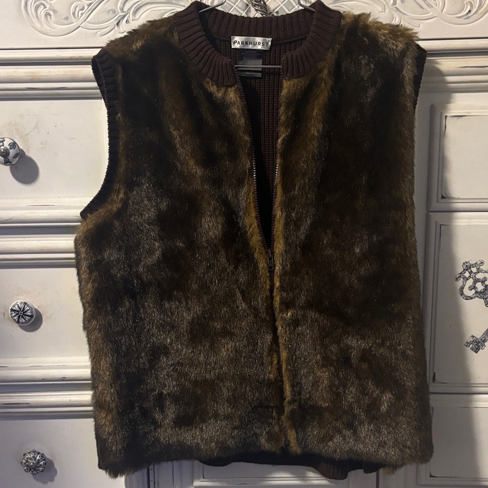 Parkhurst Brown Faux Fur Vest